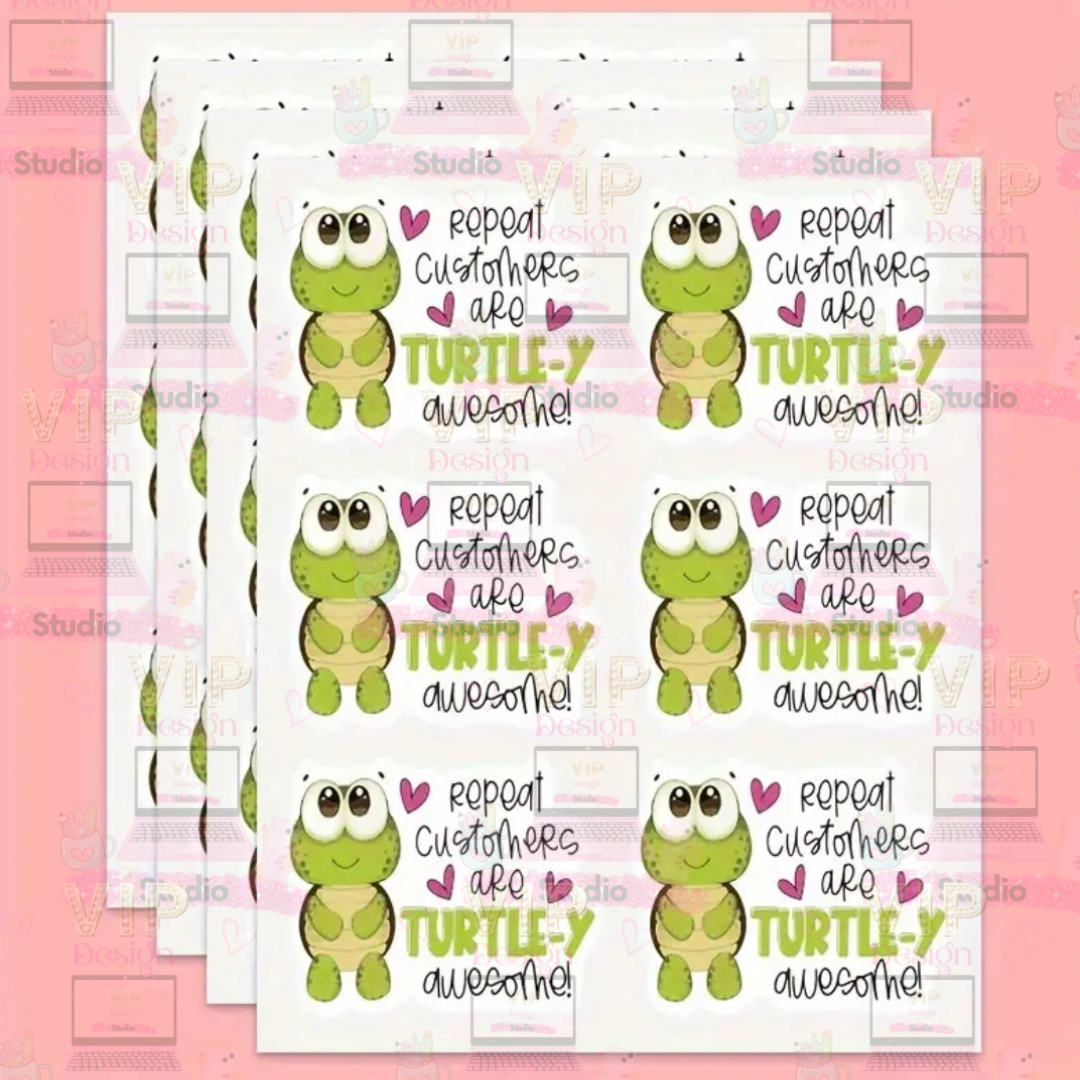 Turtley Awesome Thank You Stickers – 60-Pack Small Business Packaging Labels | Cute Turtle Repeat Customer Stickers