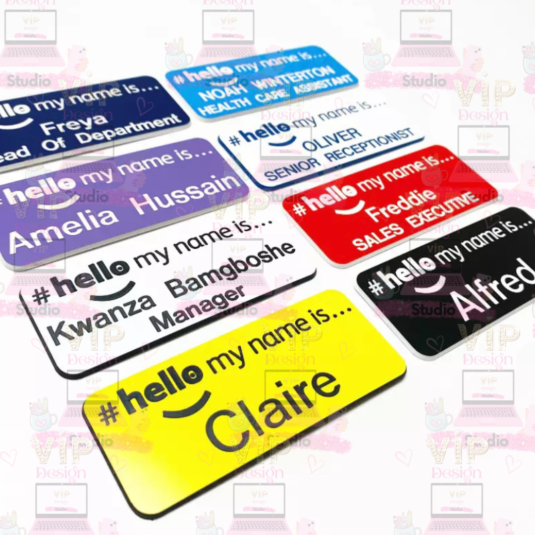 Engraved Custom Hello My Name Is…Badge