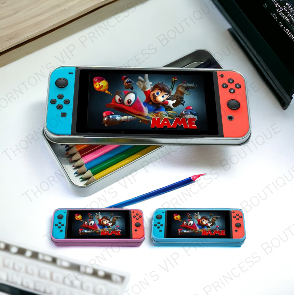 Personalised Nintendo Switch Tin Pencils Case