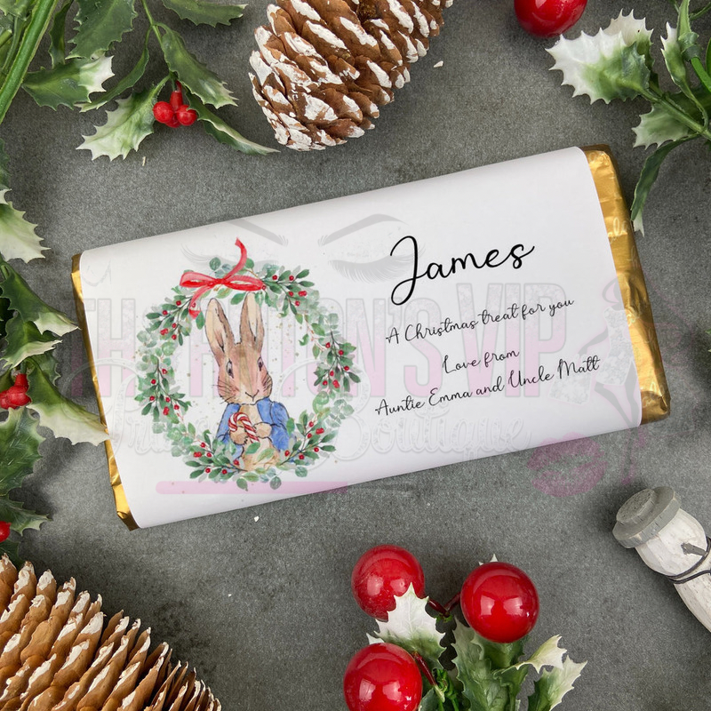 Christmas Rabbit Personalised Chocolate Bar