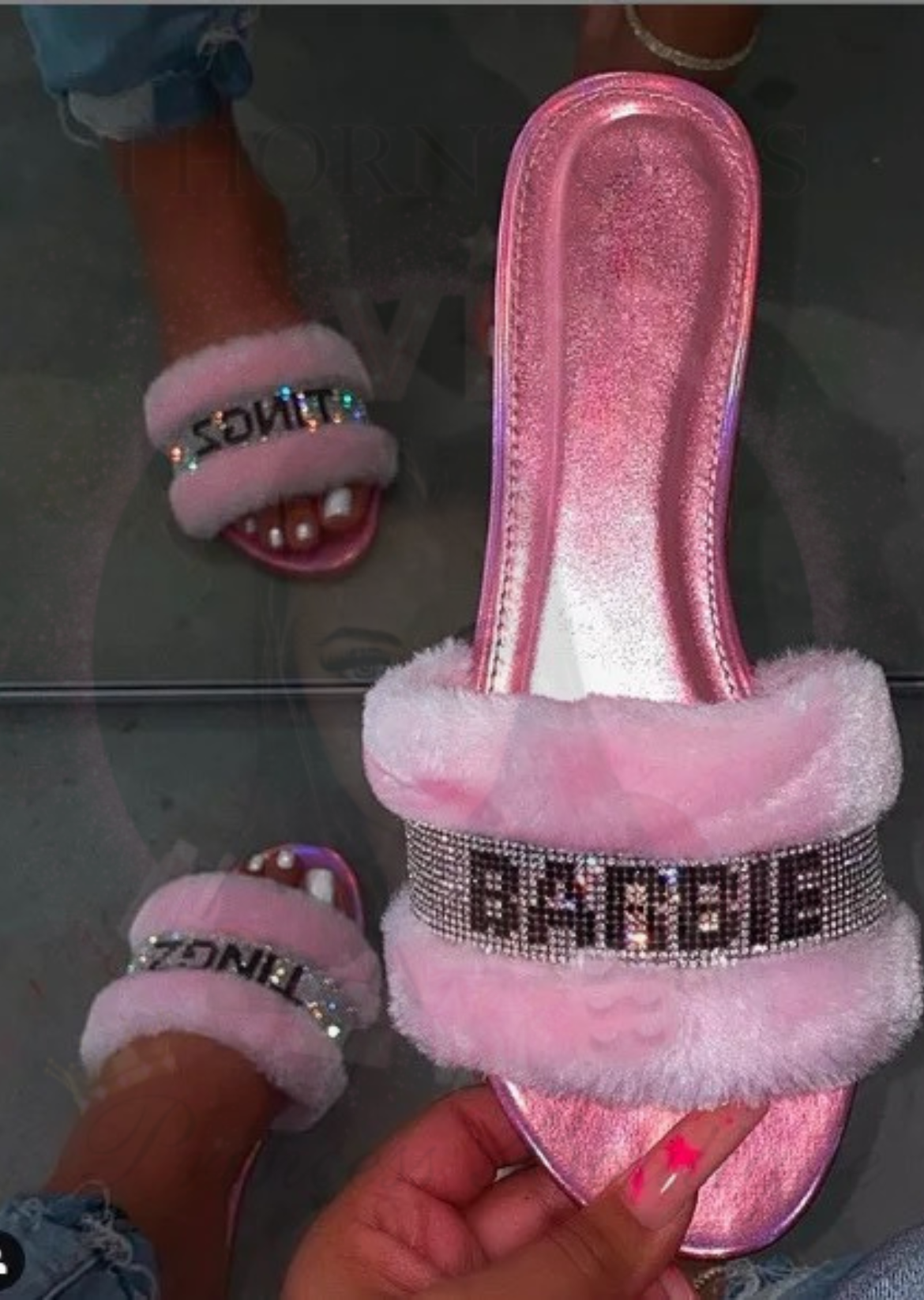 Holo Chic Barbie Tingz Sliders