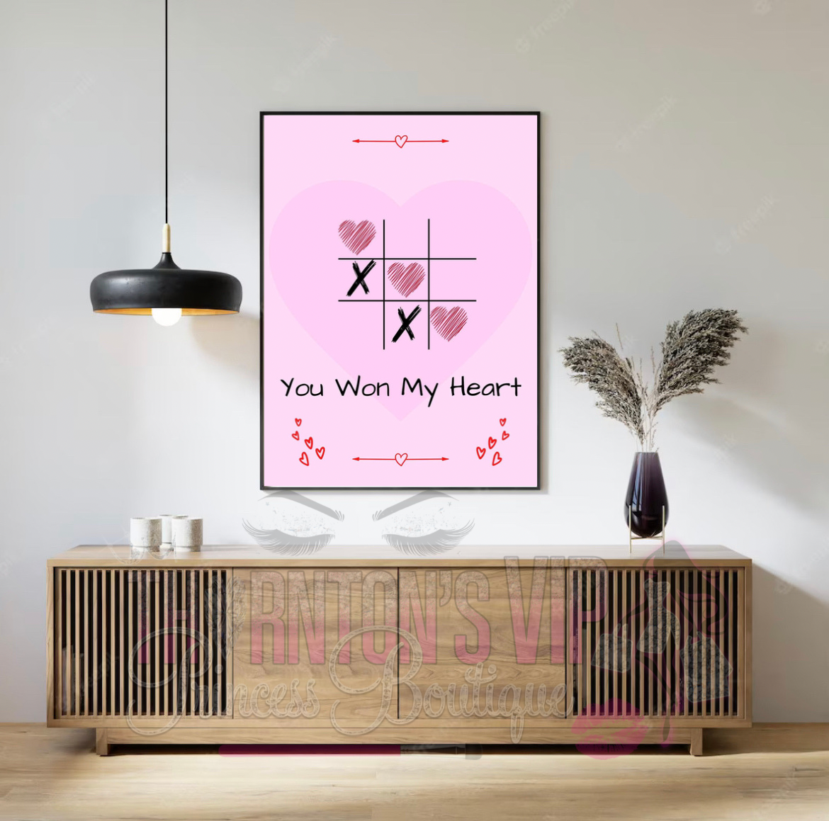 LoveStruck Heartfelt Valentines Noughts And Crosses Print