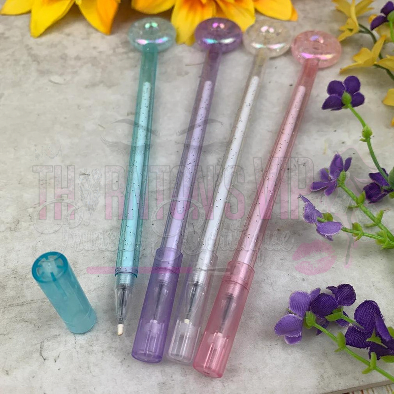 Set Of Four Sparkly Donut Pens