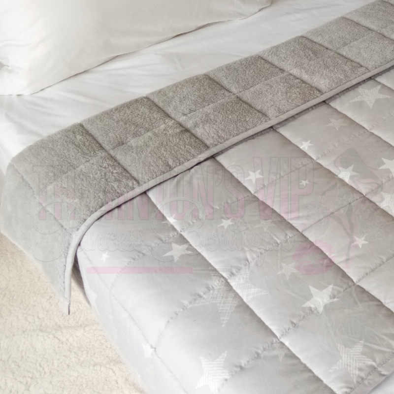 Kids Grey Star Teddy Fleece Weighted Blanket