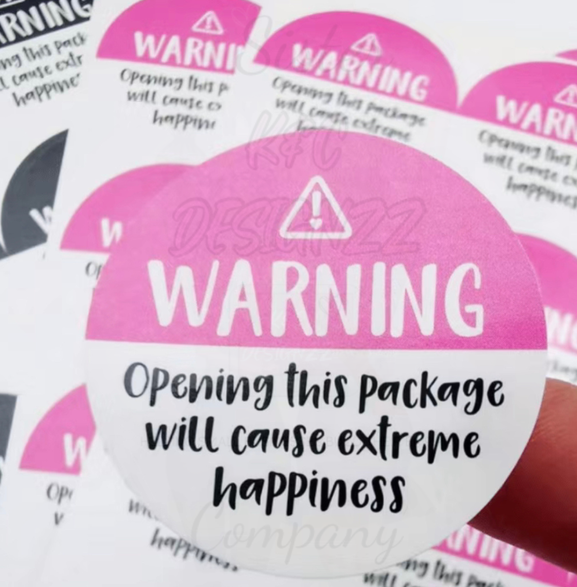 Warning: Extreme Happiness Unleashed Circle Stickers