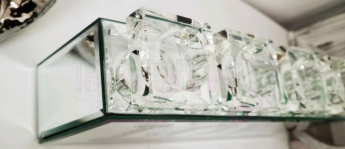 Love Crushed Diamond Mirrored Tealight Candle Holder