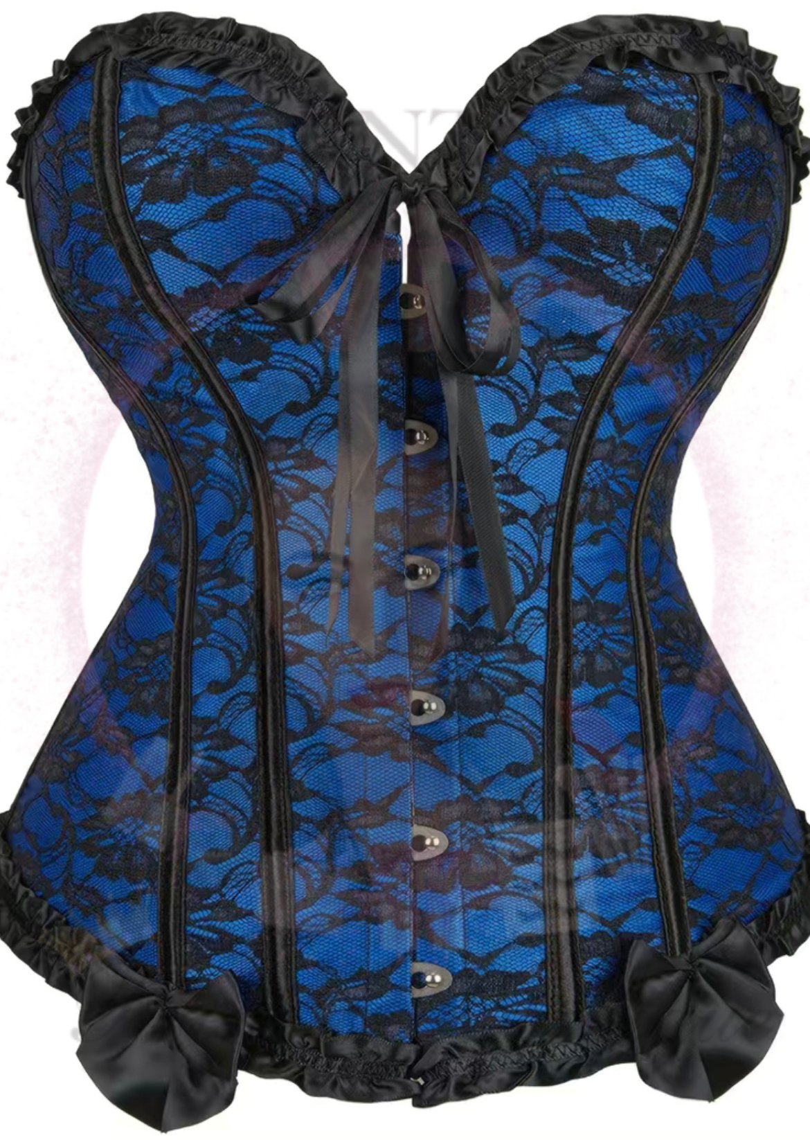 Enchanting Floral Gothic Lace Corset Waist Bustier In Red & Black