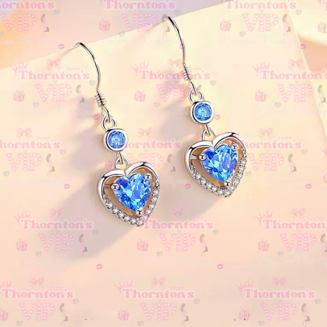 925 Sterling Silver Heart Drop Dangle Hook Earrings – Romantic & Elegant | 2 Colours Available | Hypoallergenic Jewelry Gift