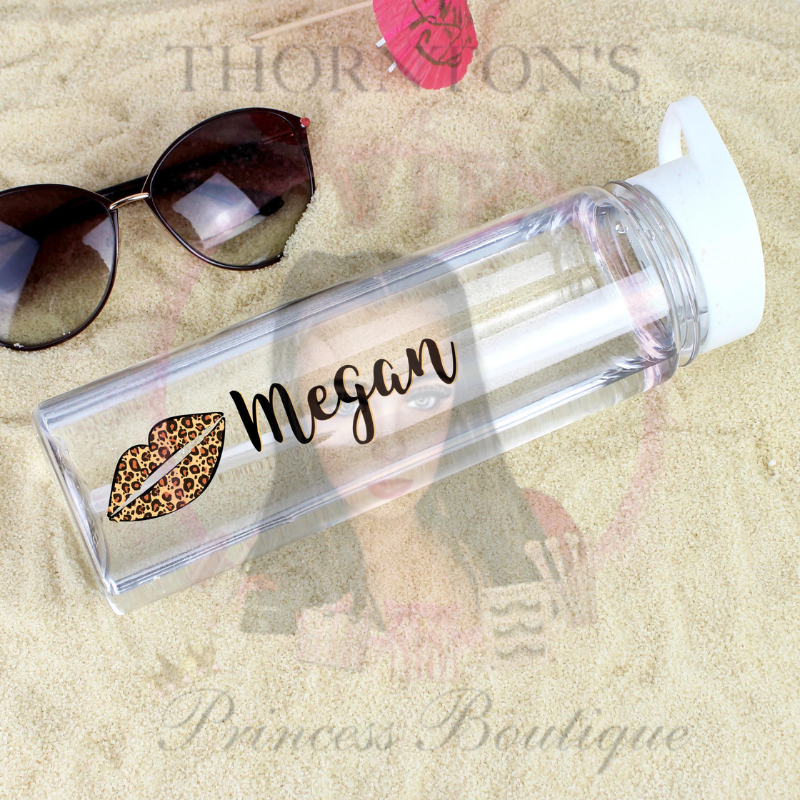 Personalised Lepoard Lips Island Water Bottle