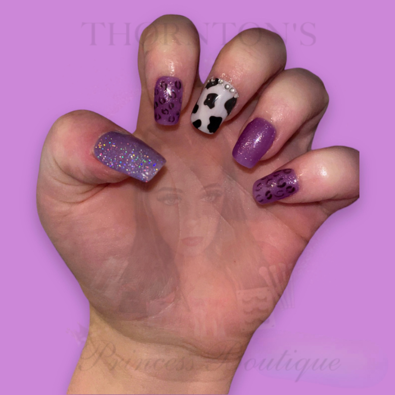 Glamorous Purple Fusion Mix Nails