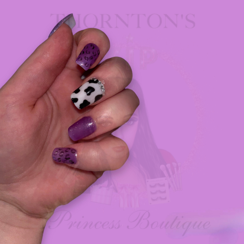 Glamorous Purple Fusion Mix Nails