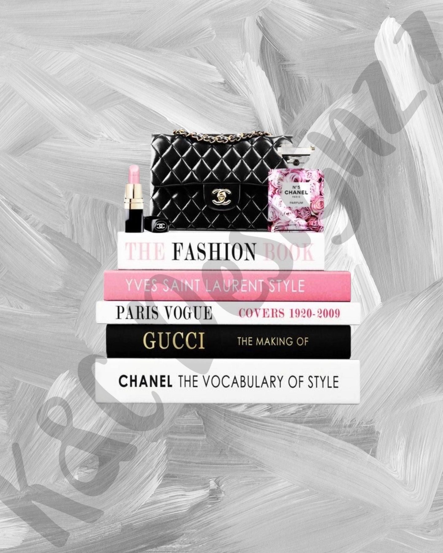 Designer Book Stack Digital Print