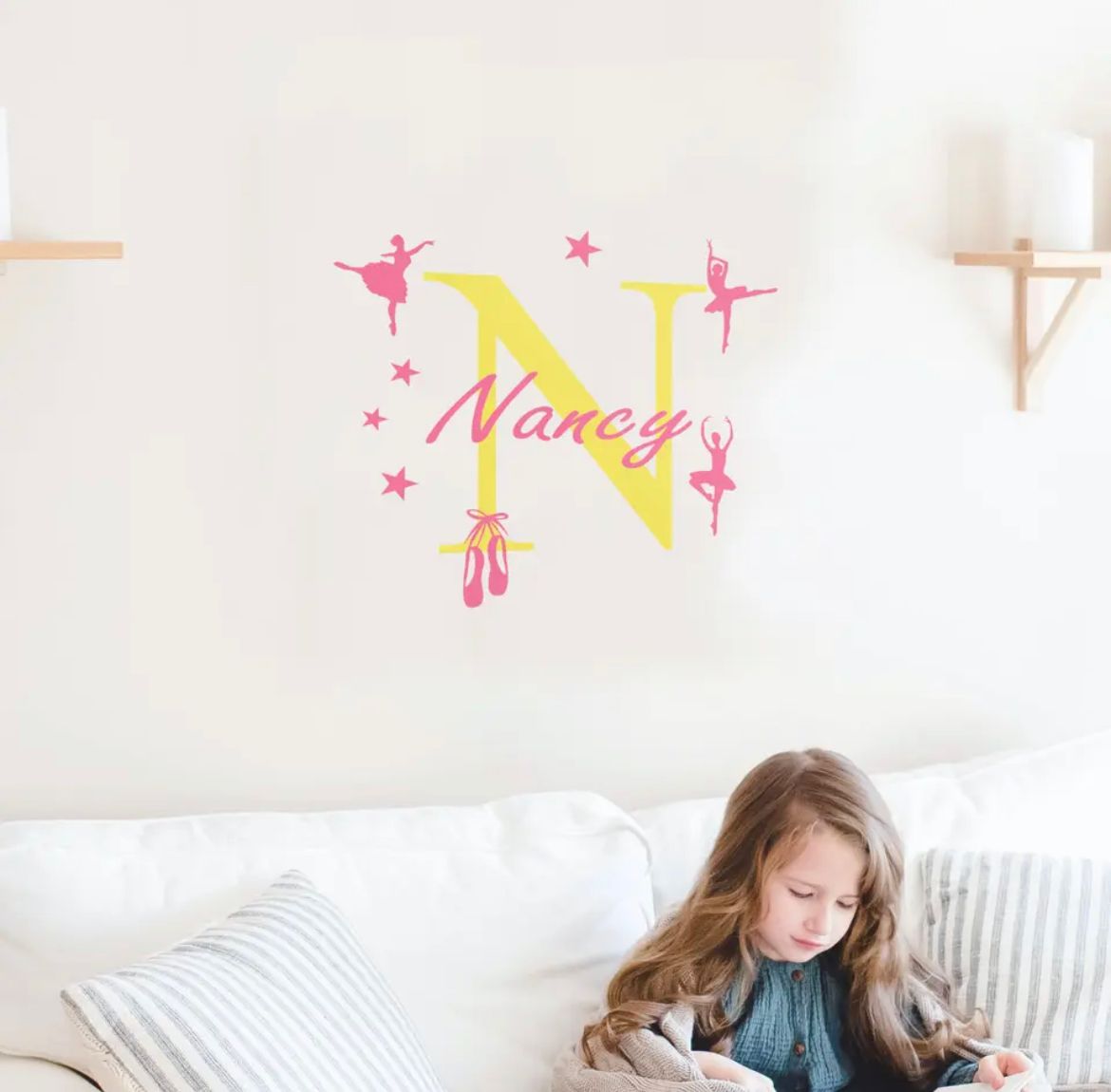 Ballerina Initial Name Wall Art