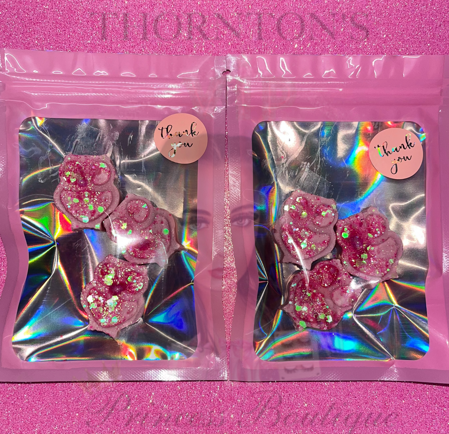 Pack Of 3 Pink Glitter Owls