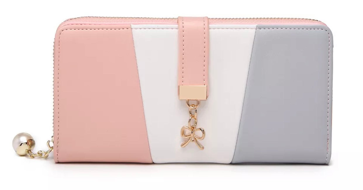 Trio Colour Design Purse With Dangling Charms