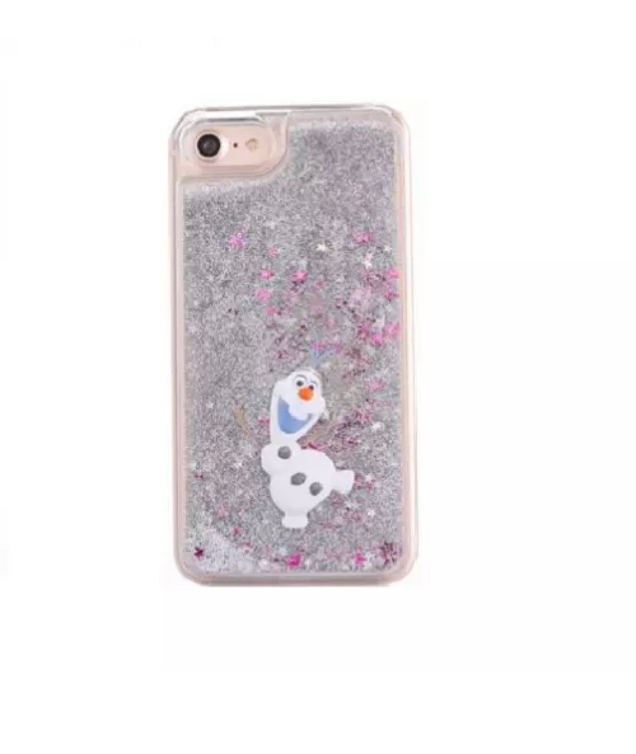 Olaf Silver Glitter Liquid Disney Phone Case