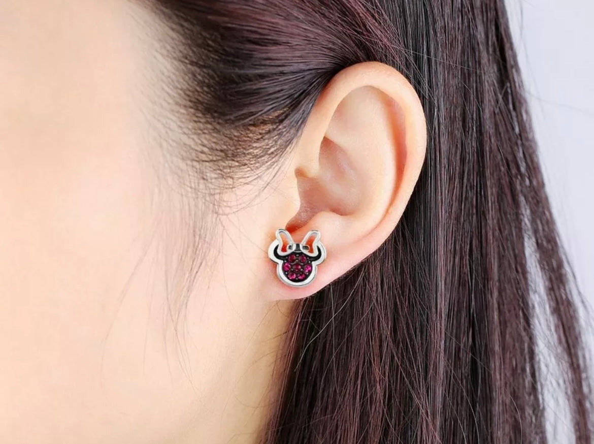 Minnie Mouse Bow Stud Earrings
