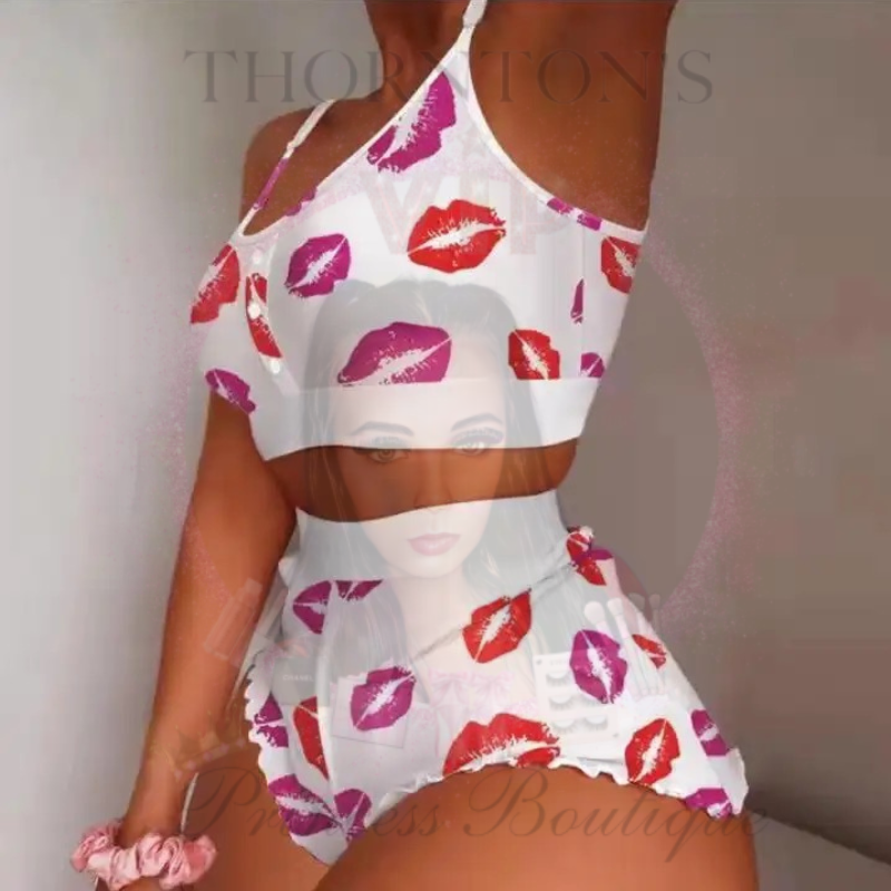 Lips Two Piece Short Set