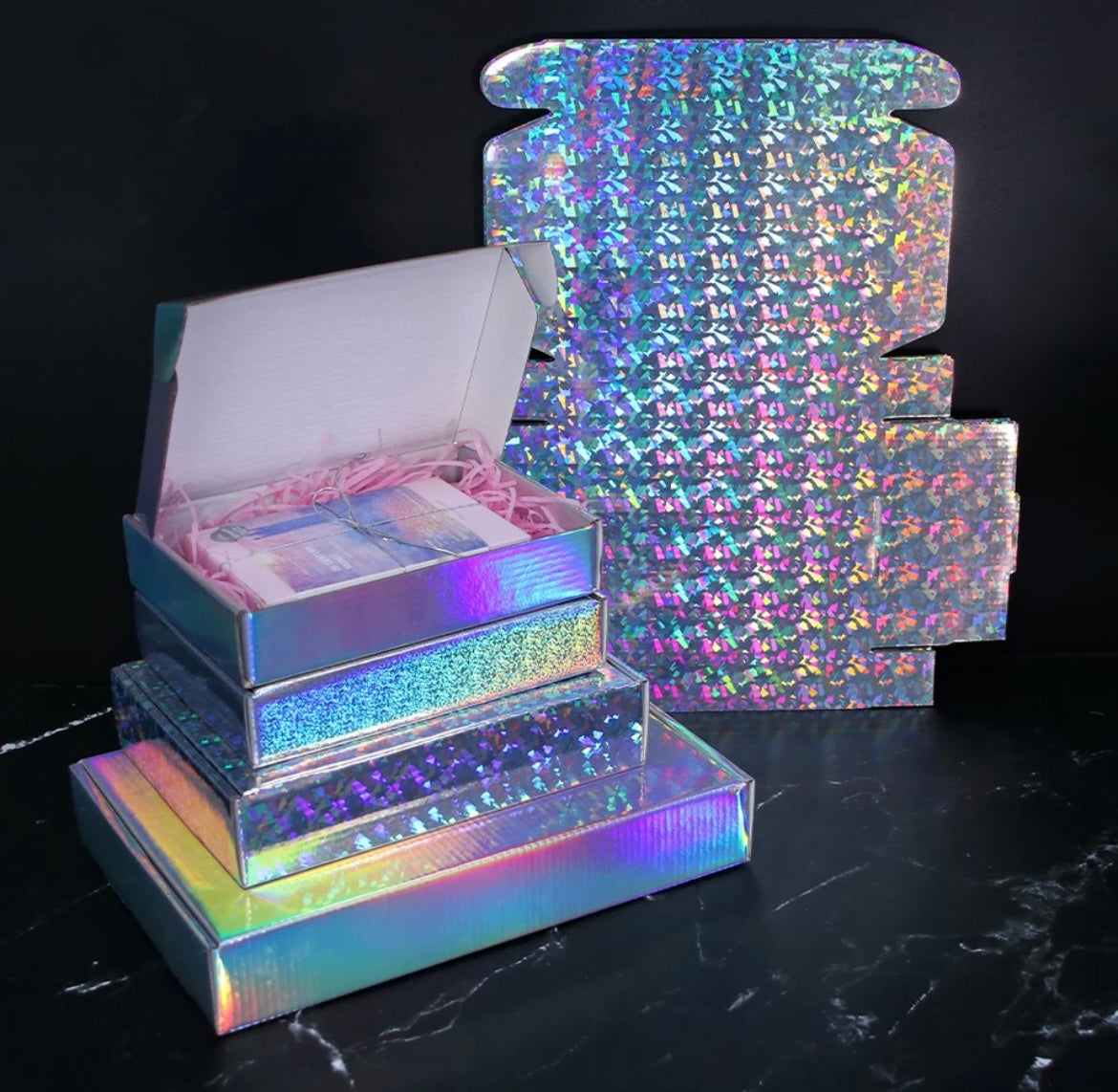 Rainbow Laser Cardboard Boxes