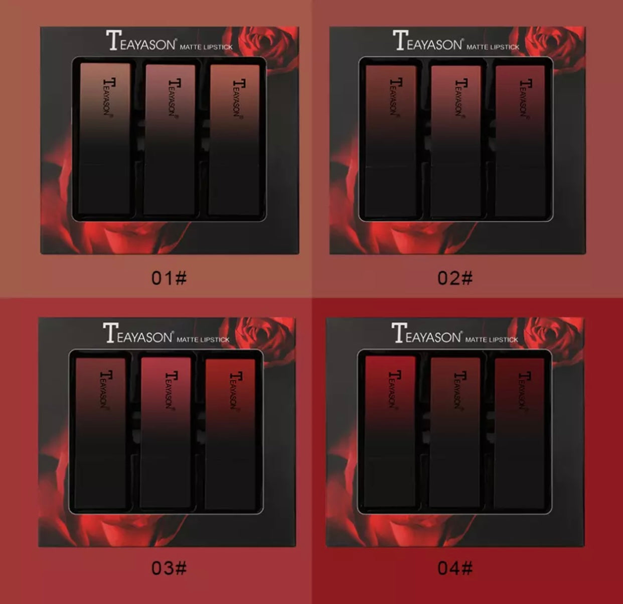 Teayason 3PC Matte Lipstick Sets
