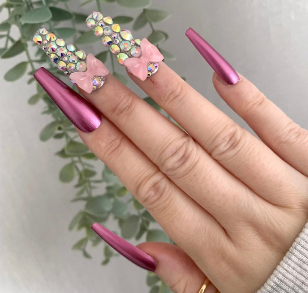 Pink Chrome Charge Diamanté