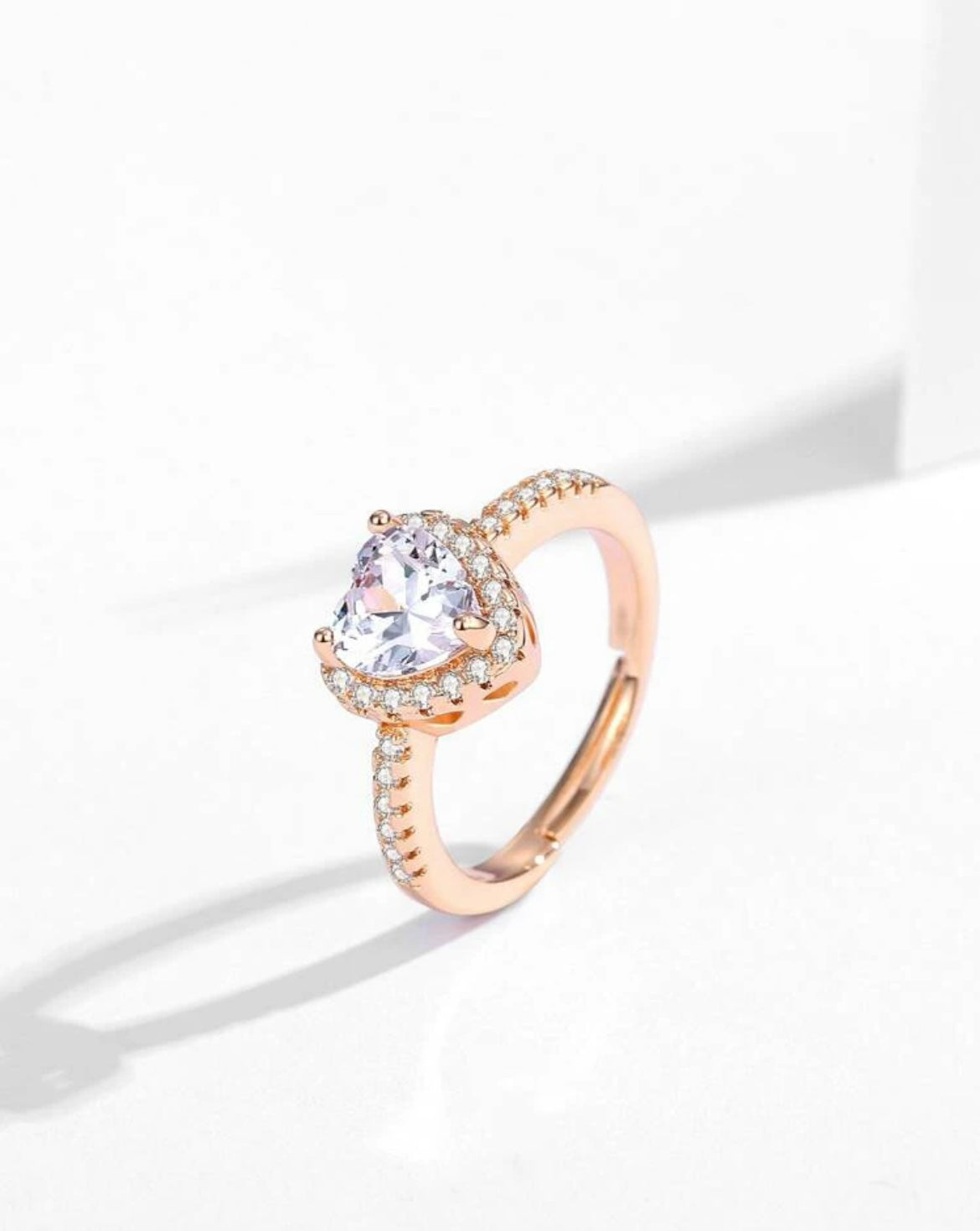 Rose Gold Elevated Heart Ring