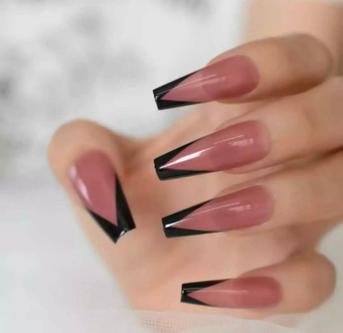 Black Tip Nails