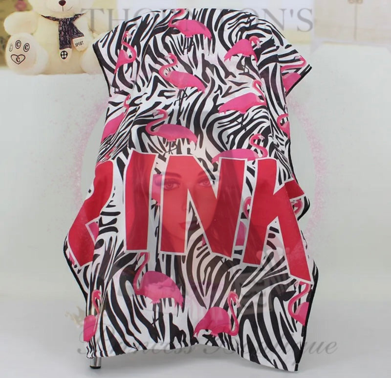 Leopard Print Flamingo Towel