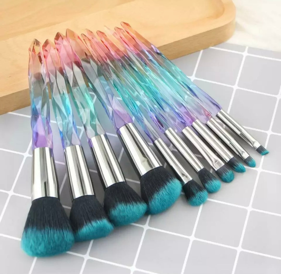 Rainbow Crystal Makeup Brush Set