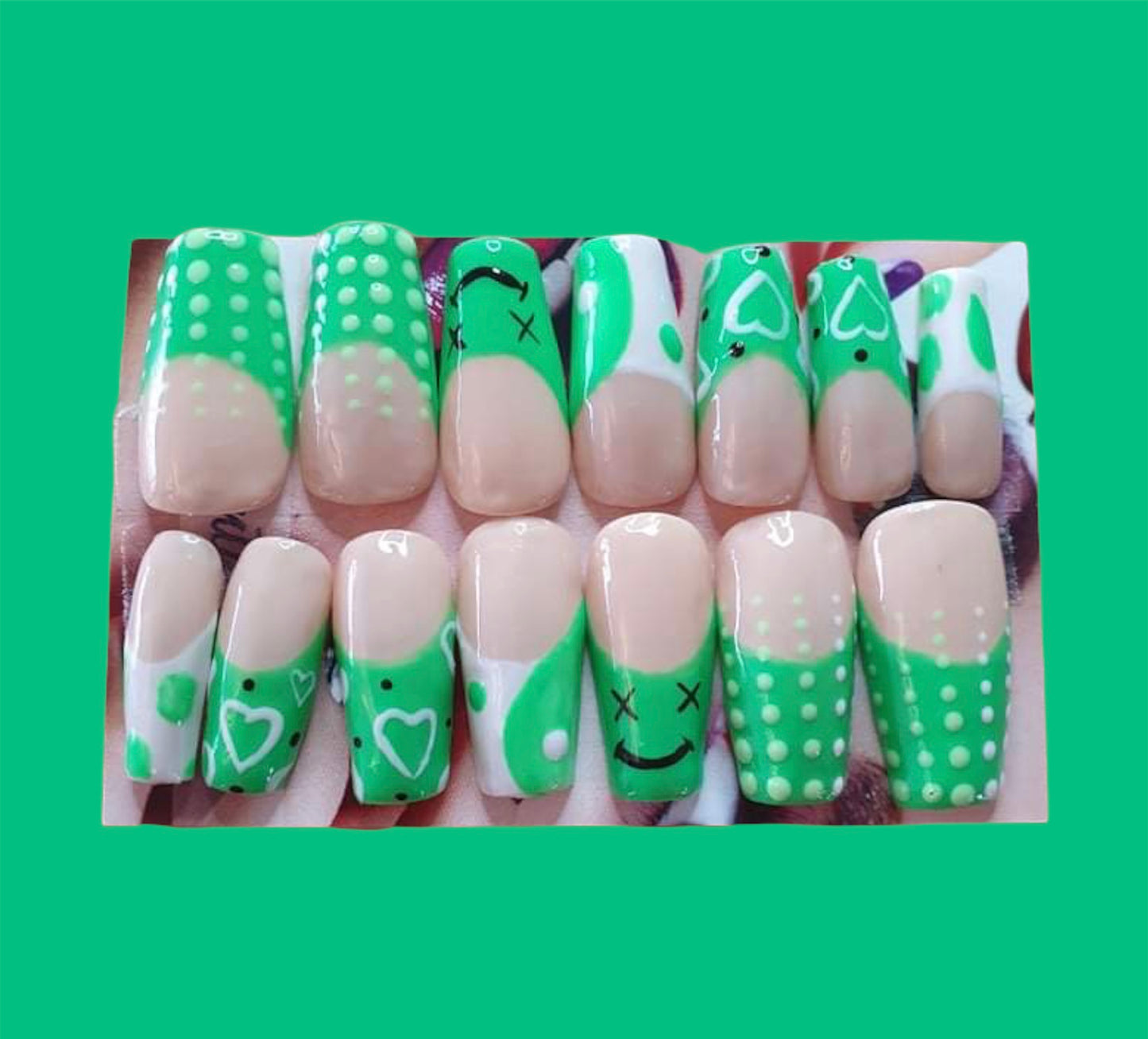 Neon Design Tips Nails