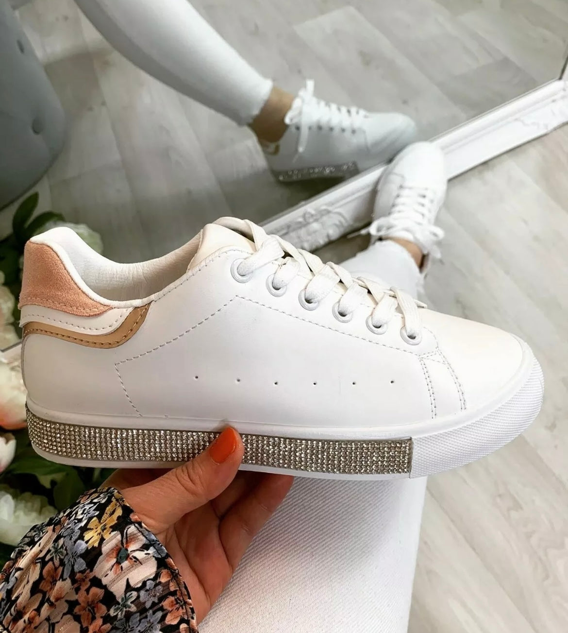 Diamanté Lace Up Pumps