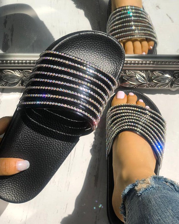 Shiny Strappy Non-Slip Sandals