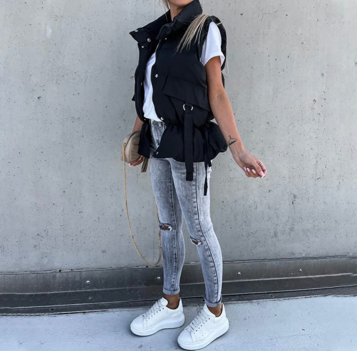 Black Padded Gilet Vest