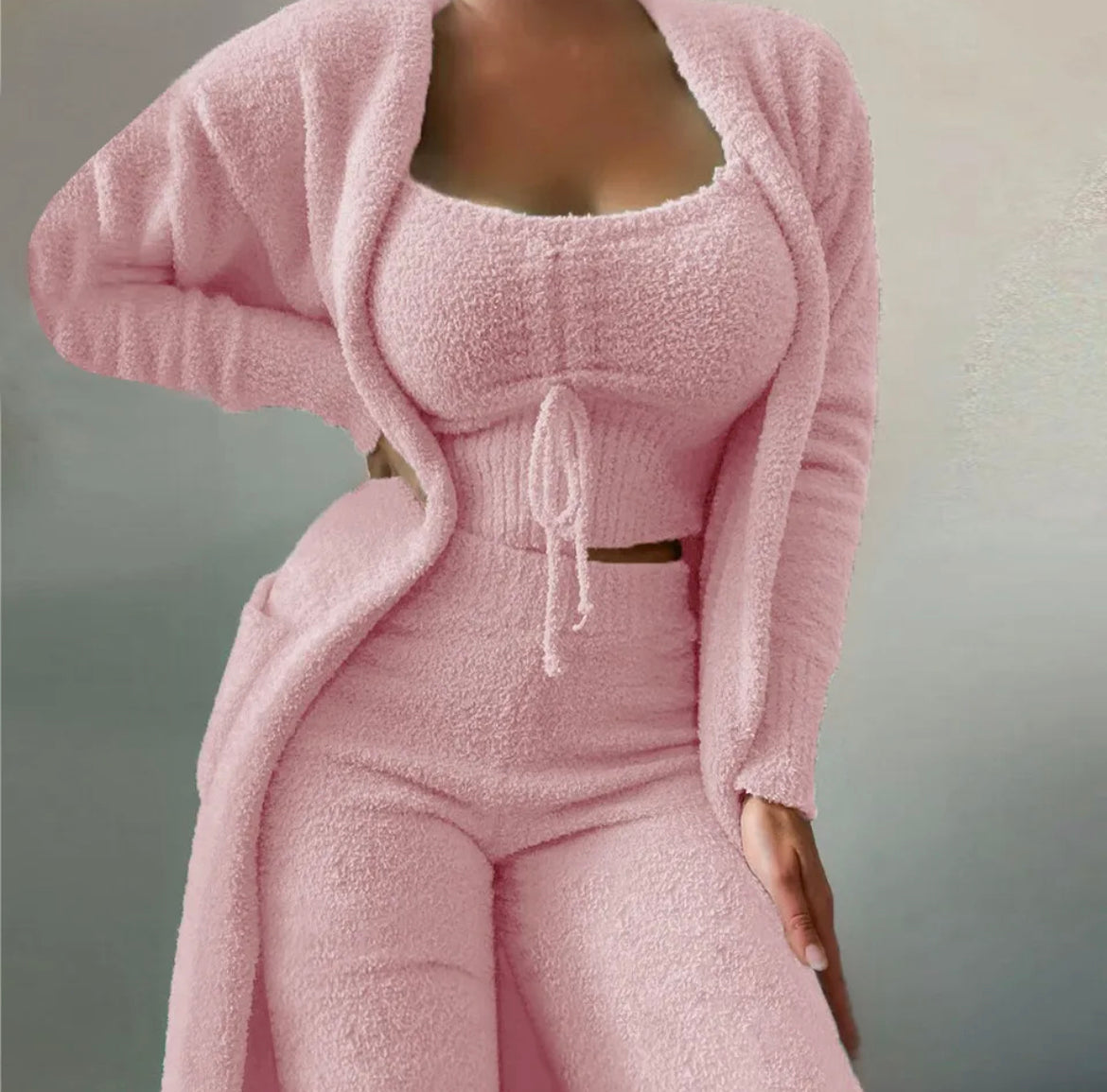 Fluffy Loungewear Set - 3Pc