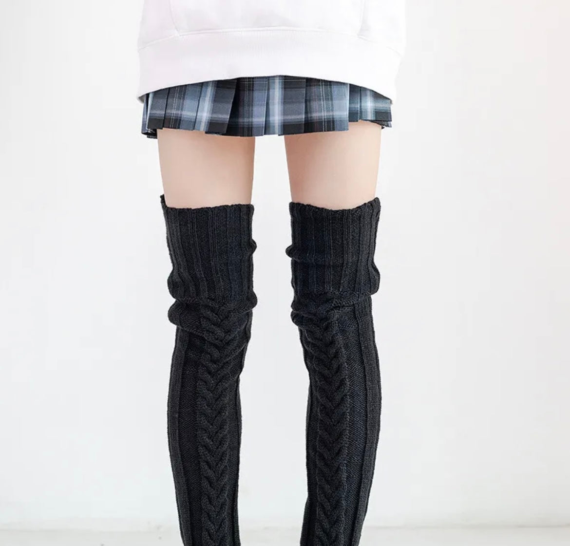 Wool Knit Over The Knee Socks