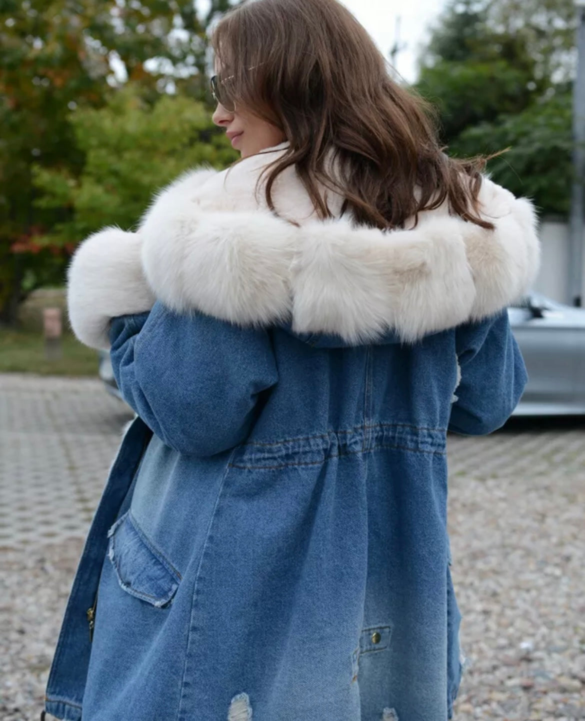 Nadia Denim Faux Fur Jacket