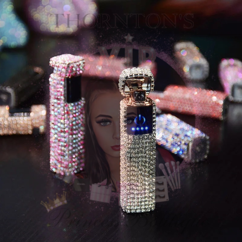 Rhinestone LED Chargeable Lighter