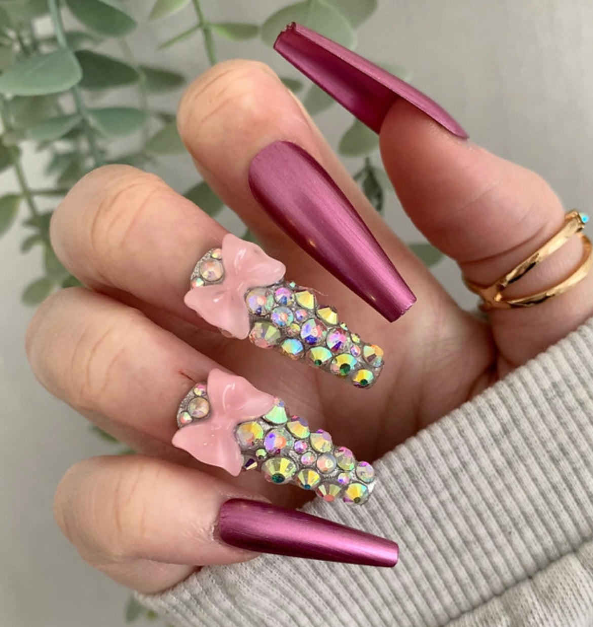Pink Chrome Charge Diamanté