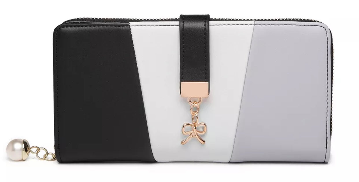 Trio Colour Design Purse With Dangling Charms