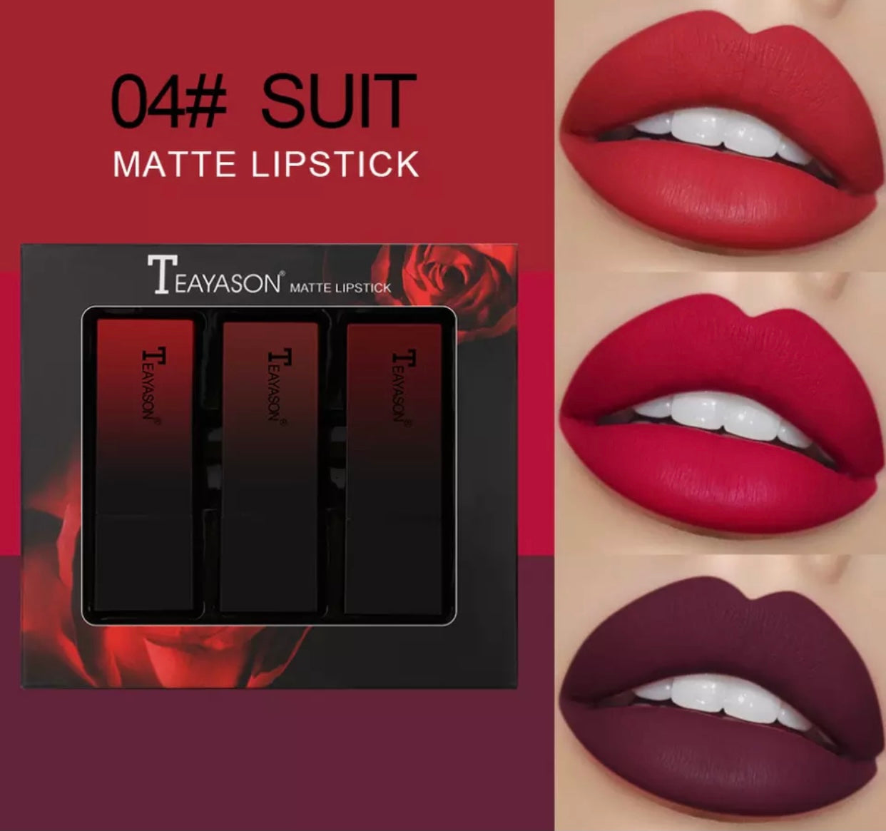 Teayason 3PC Matte Lipstick Sets