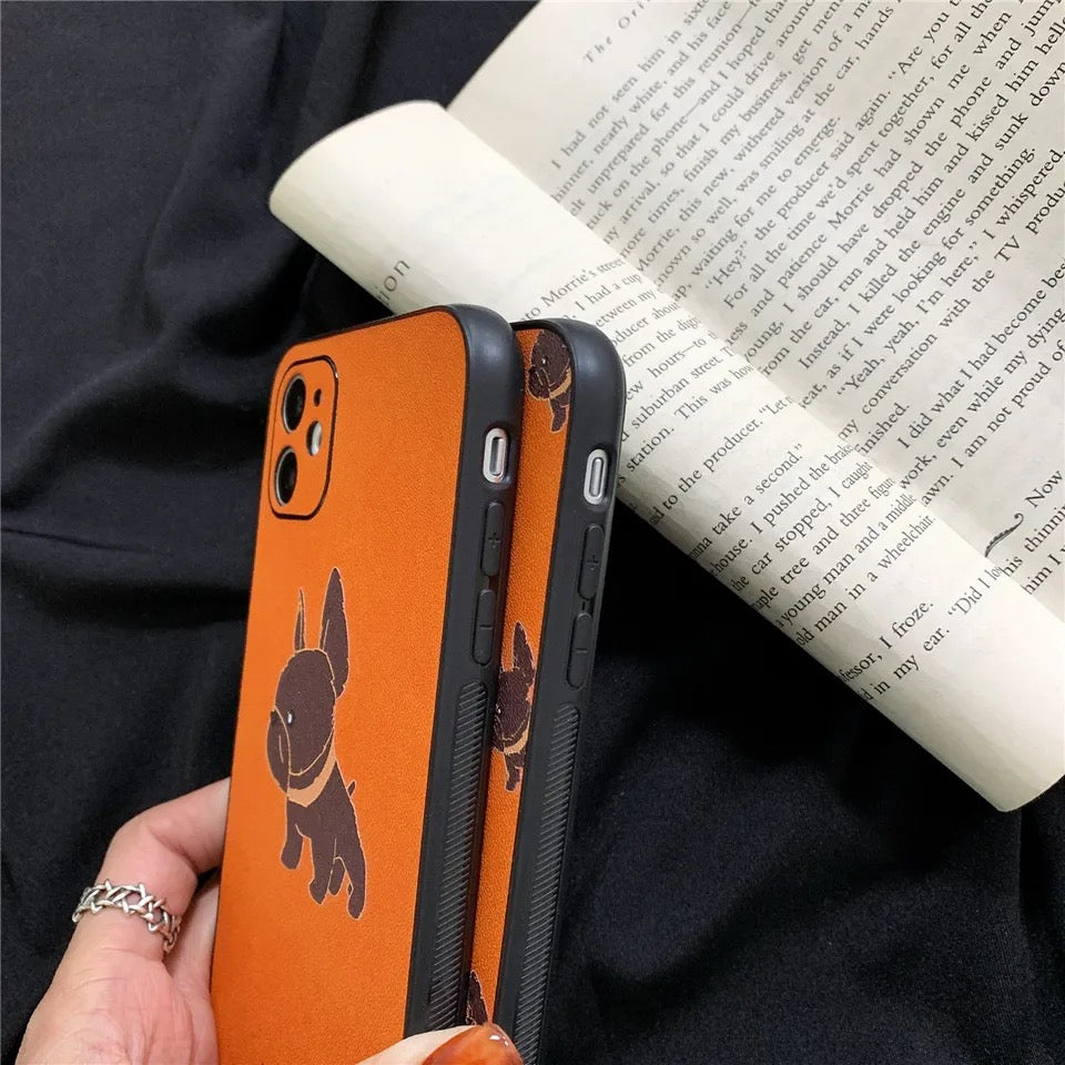 Orange Bulldog Iphone Case