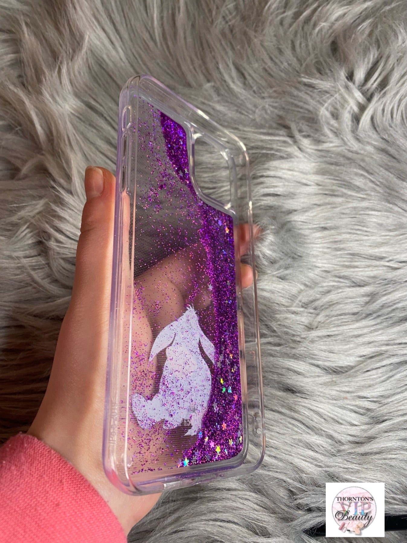 Eyore Purple Glitter Liquid Disney Phone Case