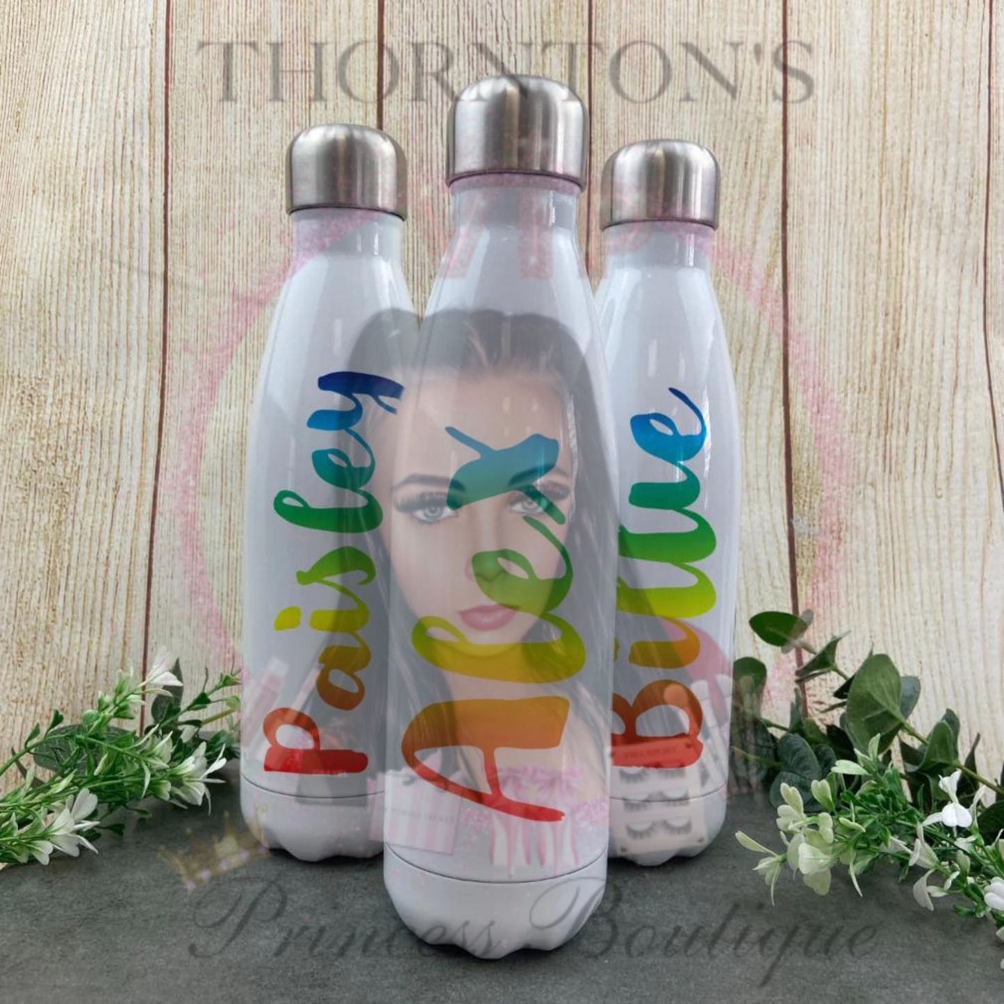 Rainbow Name Water Bottle