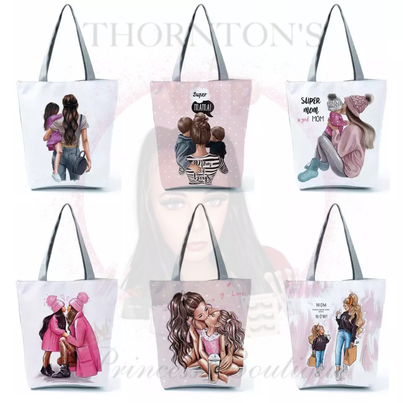 Cartoon Mum Tote Bags