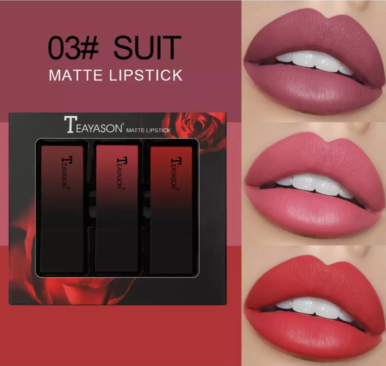 Teayason 3PC Matte Lipstick Sets