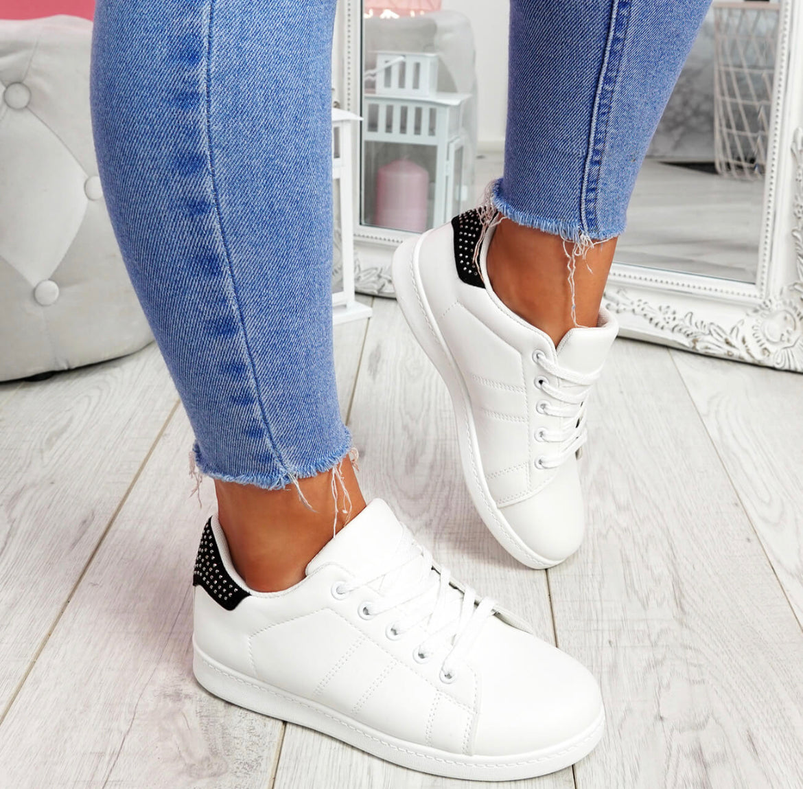 Ladies Studded Back Trainers