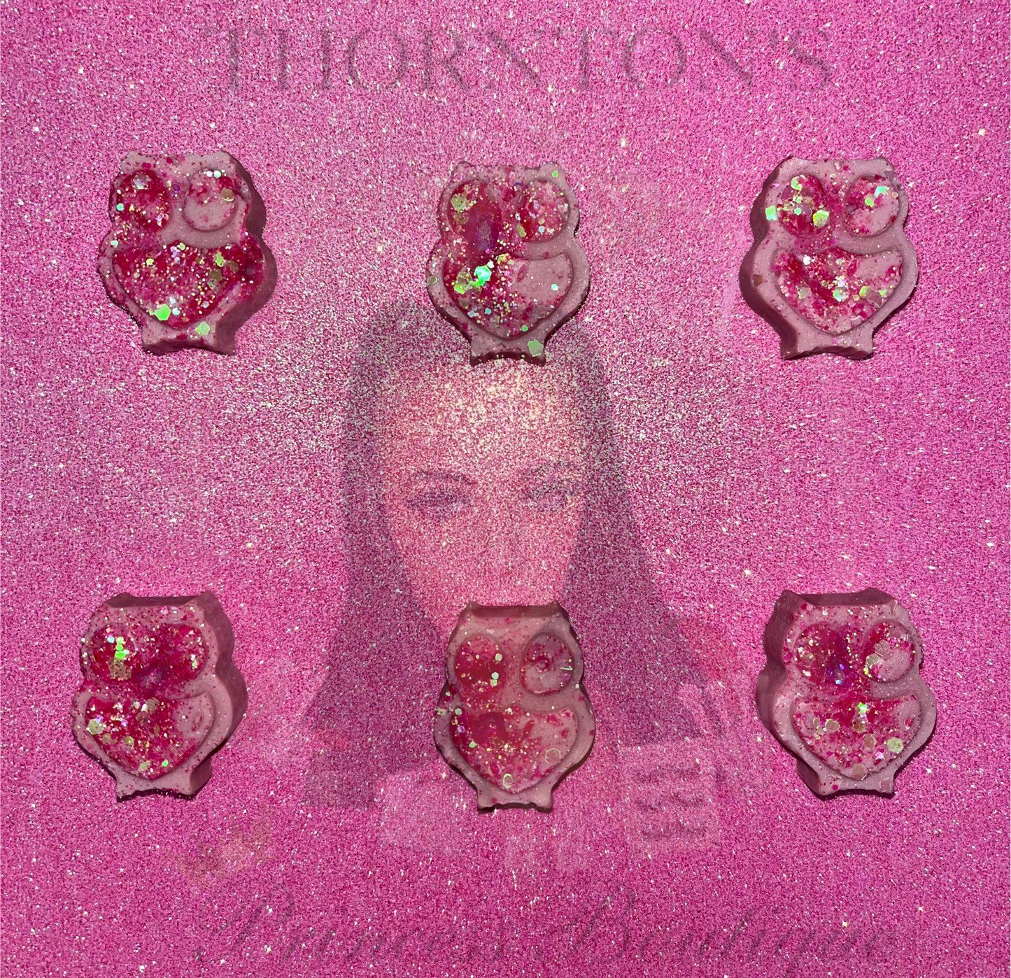 Pack Of 3 Pink Glitter Owls