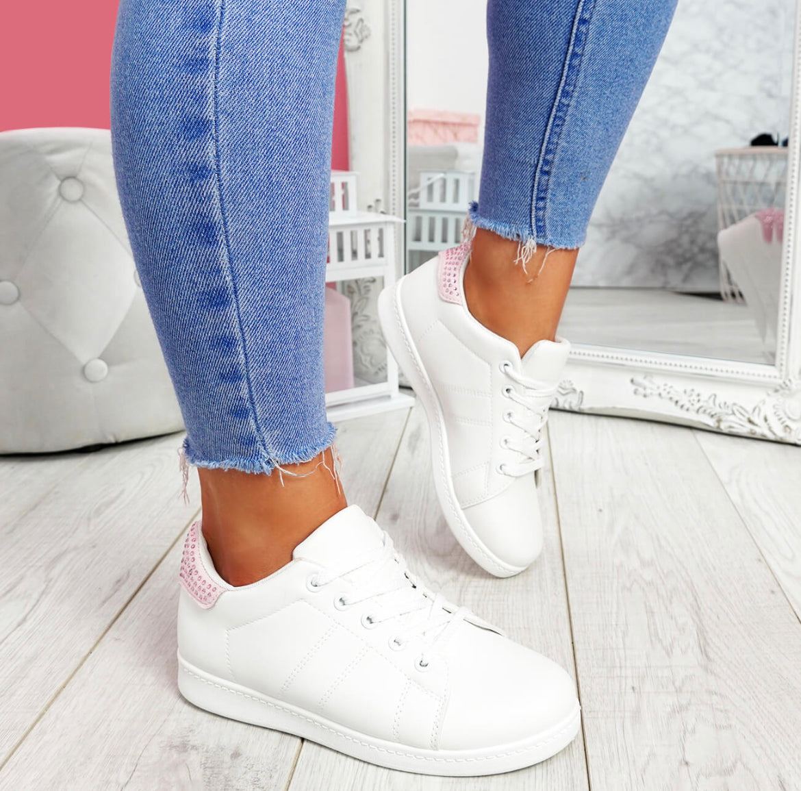 Ladies Studded Back Trainers