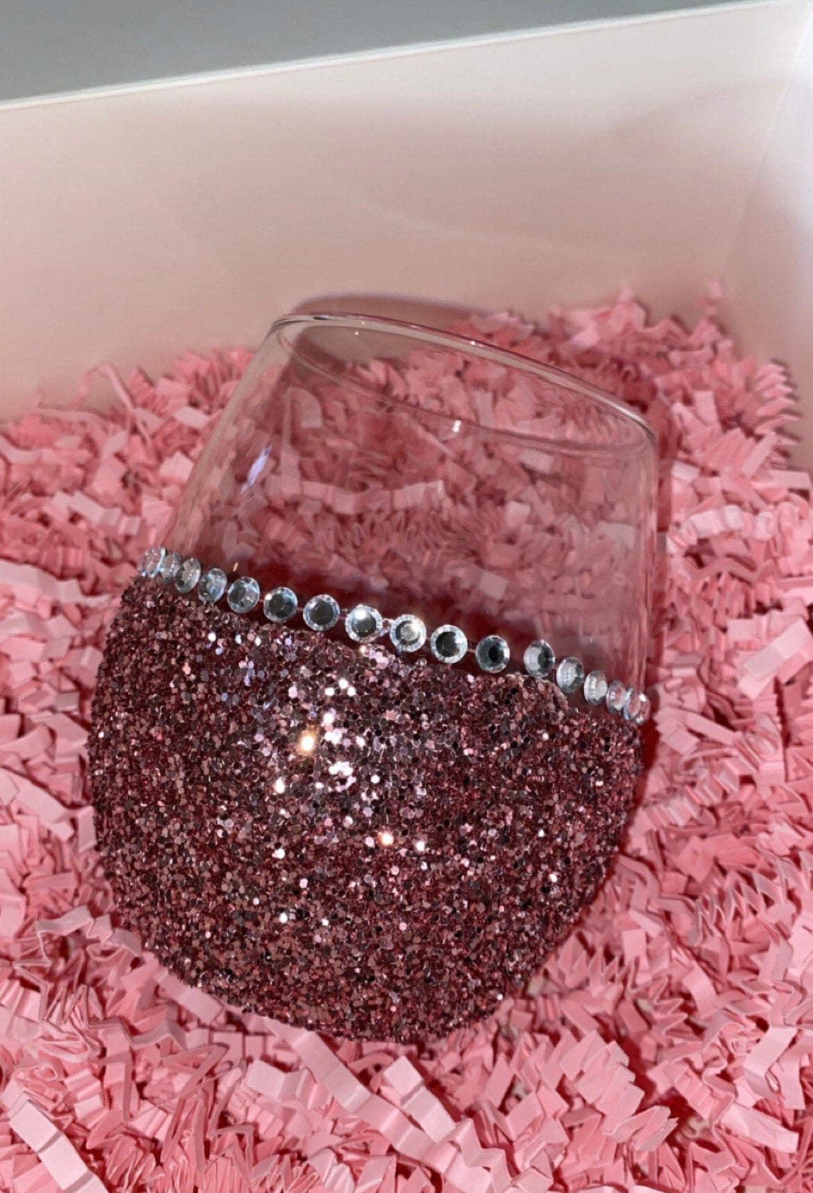Rose Gold Glitter Bling Tumbler Glasses