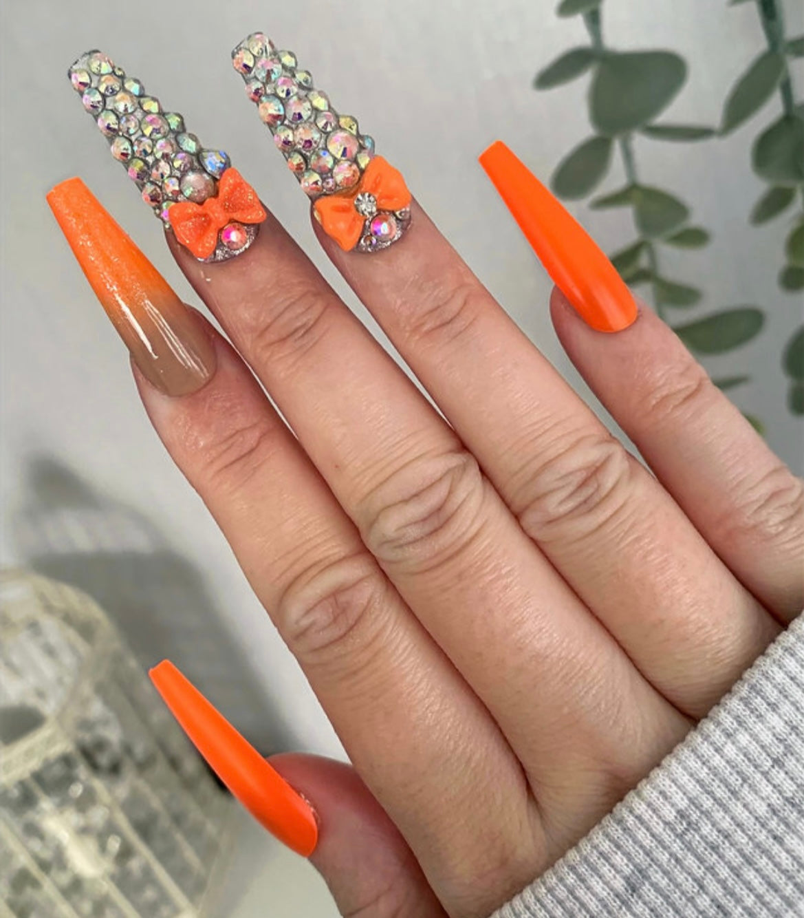 Orange Ombré Bow